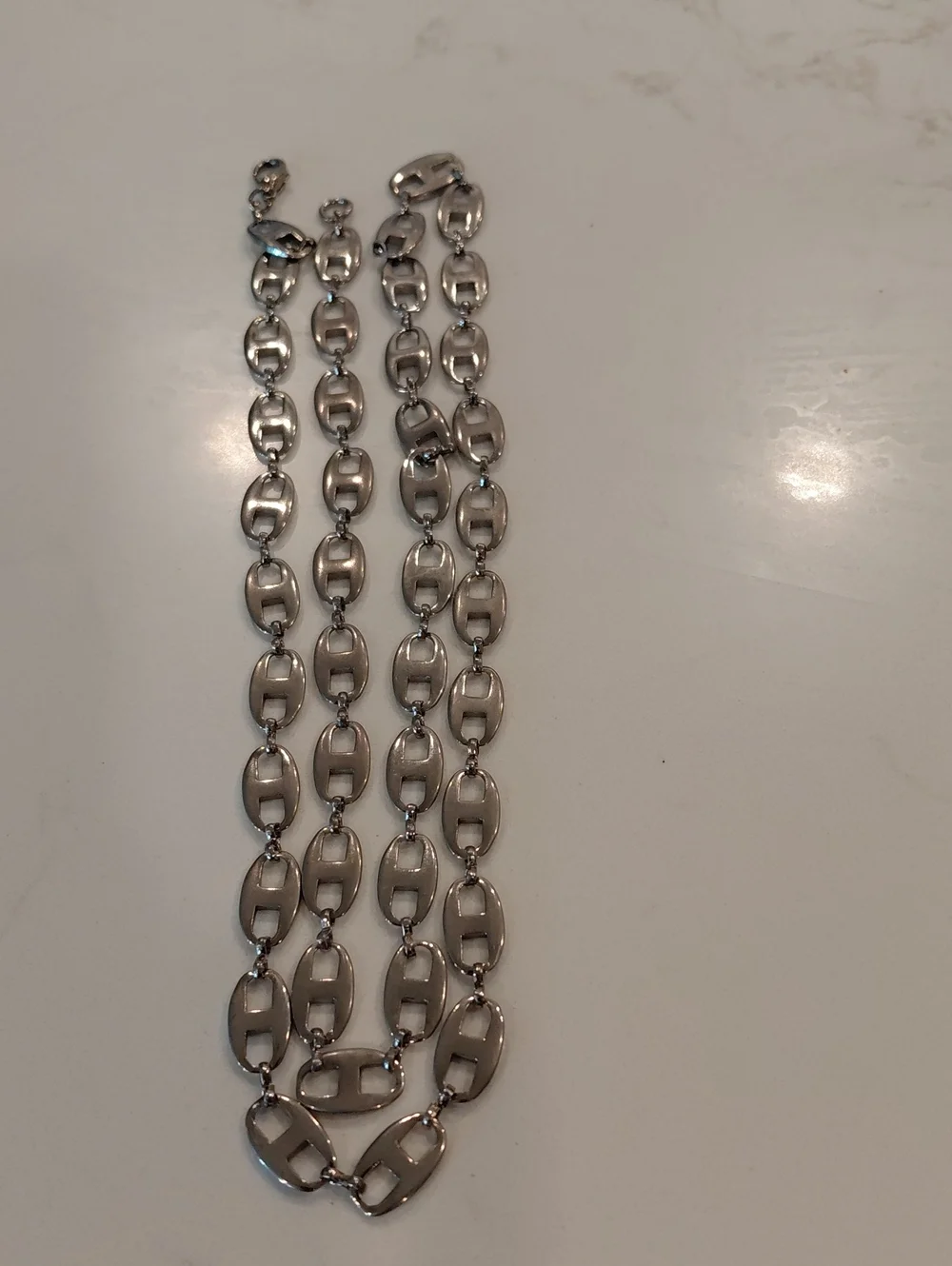 Vintage Long Silver  MARINER Necklace...EUC